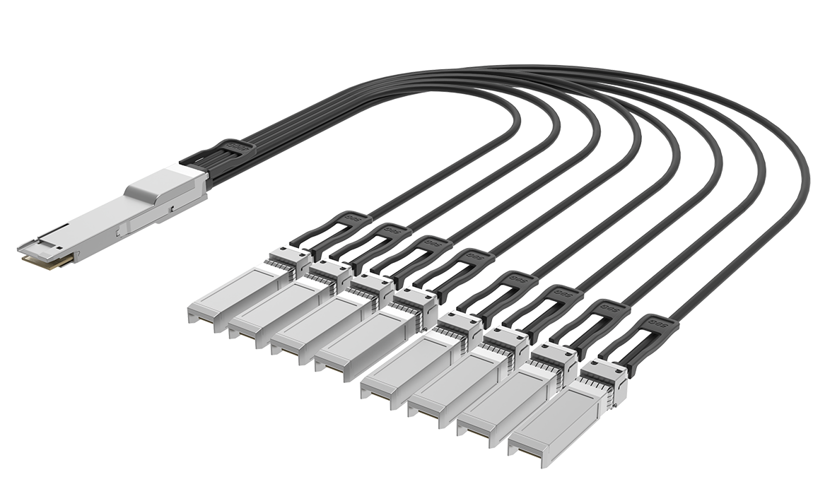 QSFP-DD 400 Gbps to 8 SFP56 50 Gbps DAC